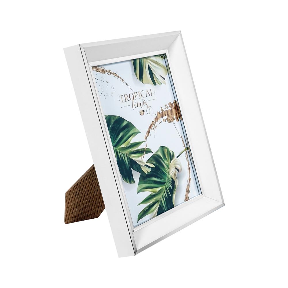 กรอบรูปไม้ HOME LIVING STYLE TROPICAL LEAVES 6x8 นิ้ว สีขาว