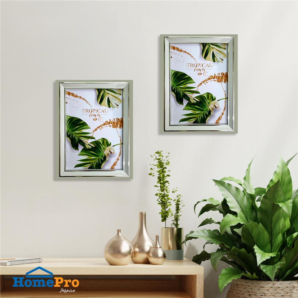กรอบรูปไม้ HOME LIVING STYLE TROPICAL LEAVES 6x8 นิ้ว สีขาว