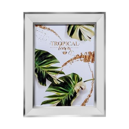 กรอบรูปไม้ HOME LIVING STYLE TROPICAL LEAVES 6x8 นิ้ว สีขาว