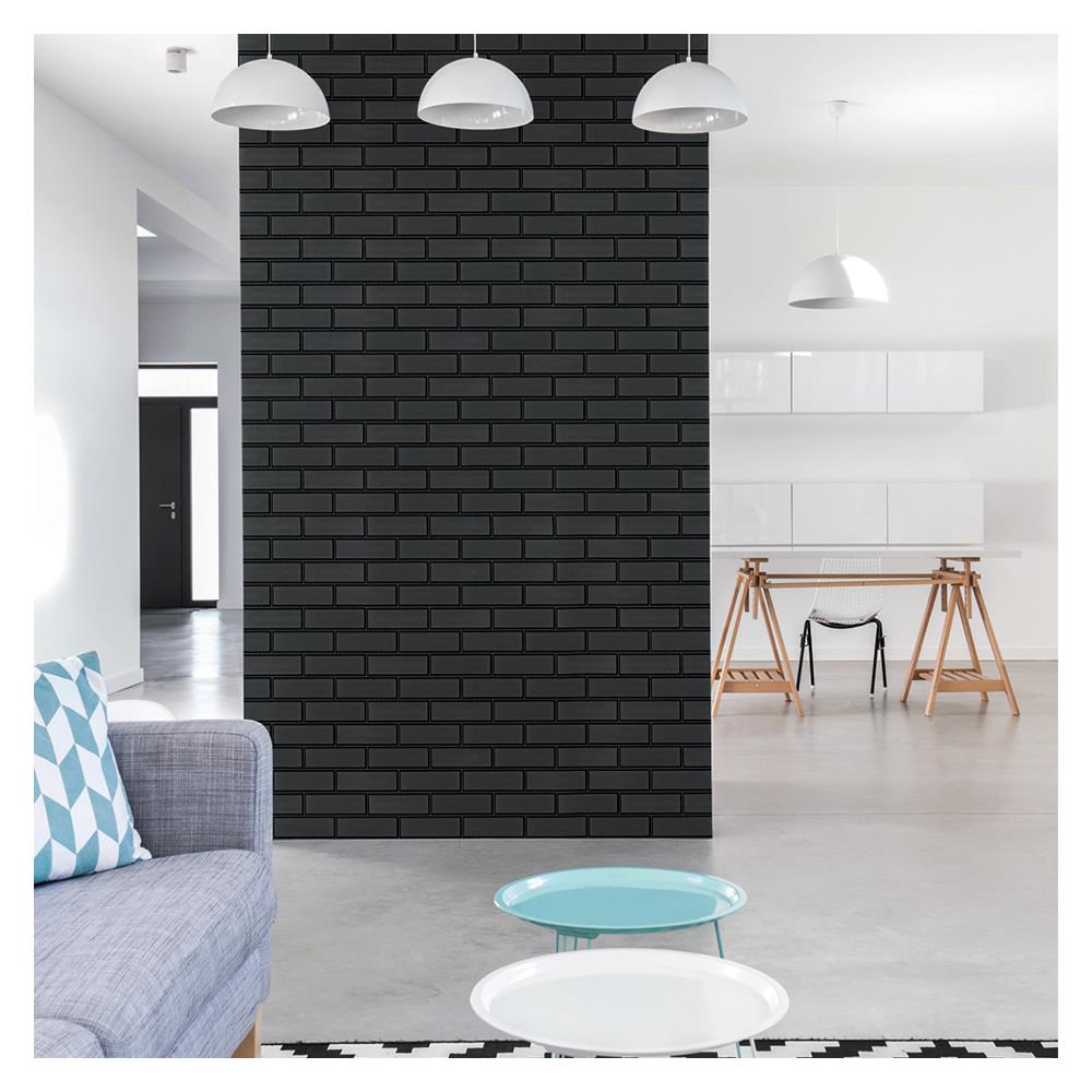 สติ๊กเกอร์โฟม DIY STIXMATE BRICK BK 29x99 ซม. สีดำ แพ็ก 2 ชิ้น