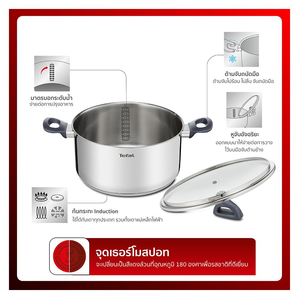 หม้อต้ม+ฝาแก้ว 24 cm TEFAL DAILY COOK