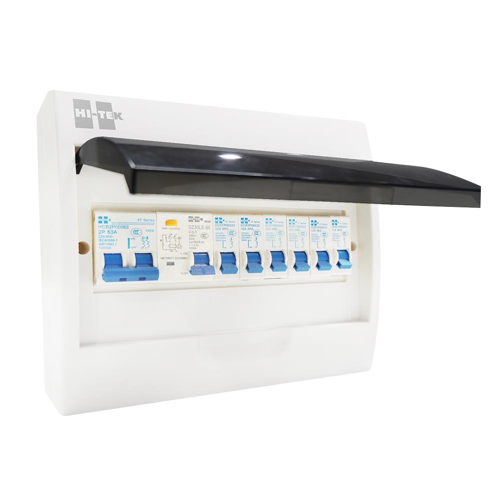ชุดตู้คอนซูมเมอร์ยูนิต 63 แอมป์ 6ช่อง พร้อมกันไฟรั่ว/ไฟดูด HI-TEK