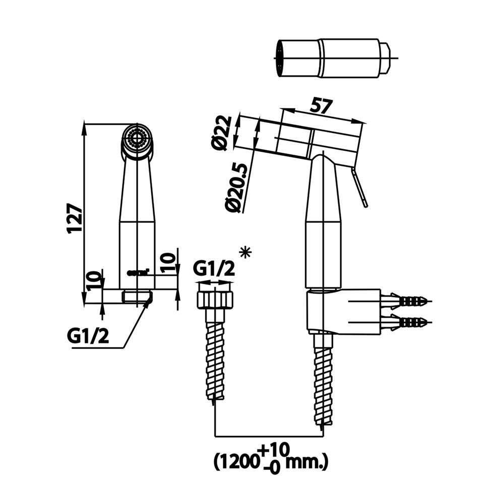 สายฉีดชำระครบชุด COTTO CT9902BL(HM) สีดำ