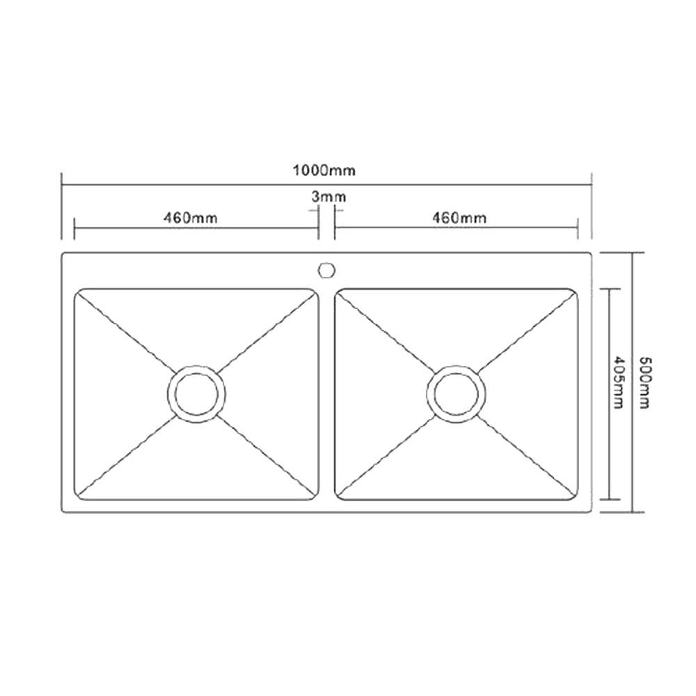 ซิงค์ฝังสแควร์ 2หลุม TEKA TQB สเตนเลส