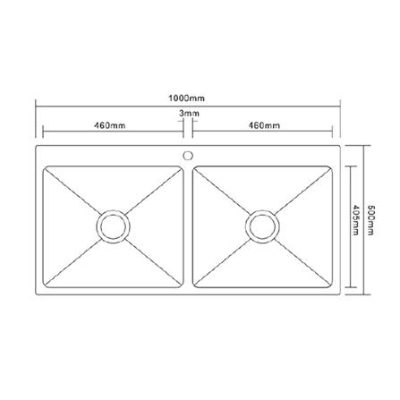 ซิงค์ฝังสแควร์ 2หลุม TEKA TQB สเตนเลส_3