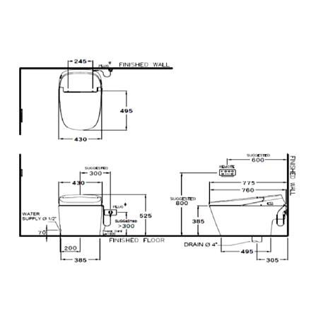 สุขภัณฑ์อัตโนมัติ COTTO C10257 4.8L สีขาว_1