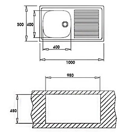 ซิงค์ฝัง 1หลุม 1ที่พัก LINEA VIVA S100 สเตนเลส_1
