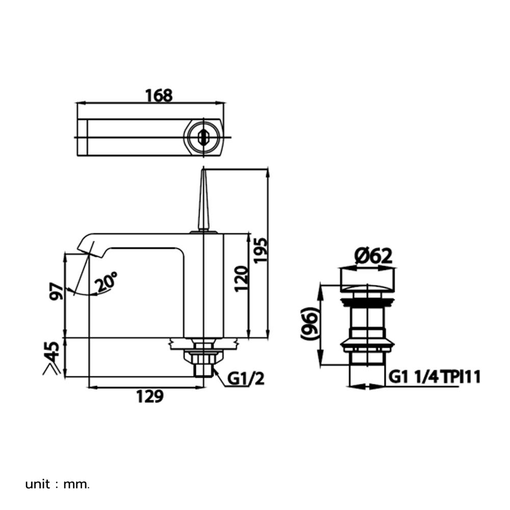ก๊อกอ่างล้างหน้าเดี่ยว COTTO CT1181JRG
