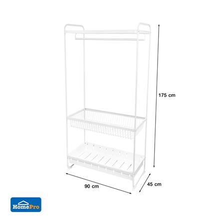 โครงตู้ราวแขวน+ชั้นวาง PLIM 90 ซม. สีขาว_5