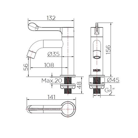 ก๊อกอ่างล้างหน้าเดี่ยว KARAT FAUCET KF-57-100-50_1