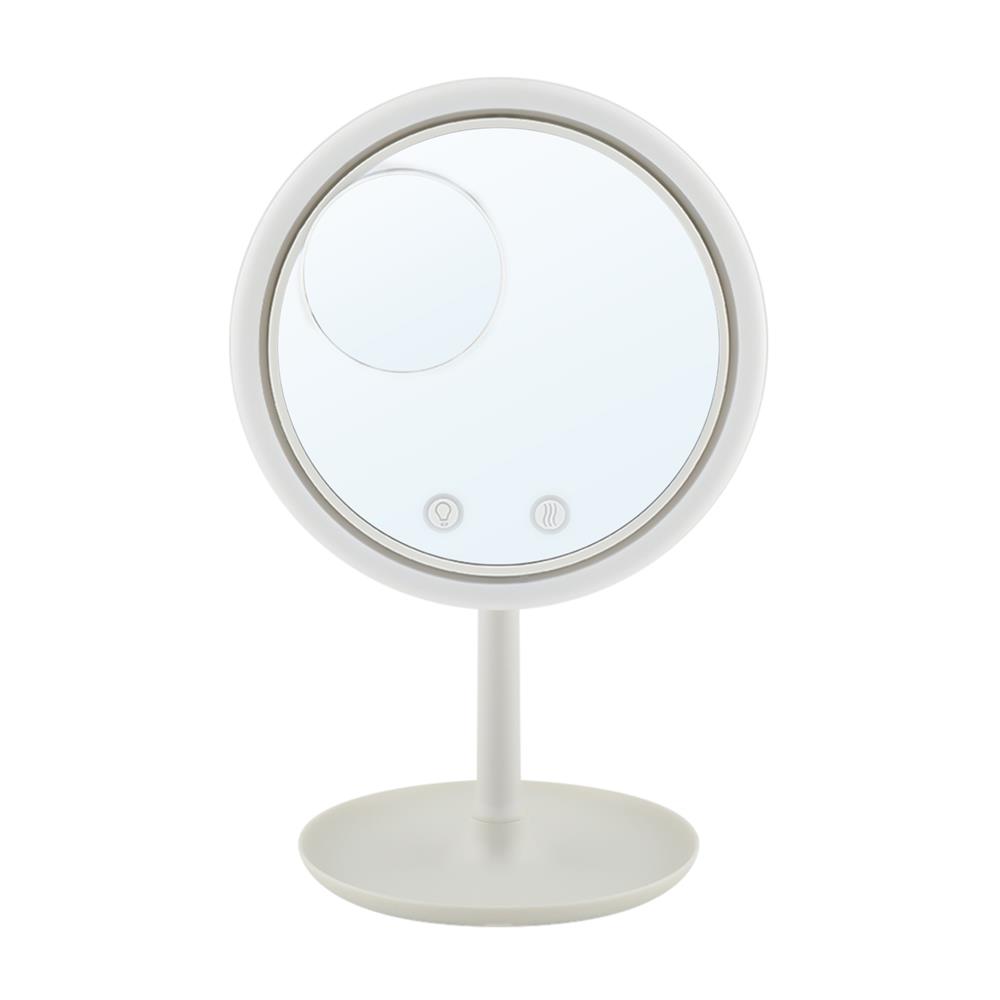 กระจกส่องหน้า LED + พัดลม MOYA 20F001 สีขาว