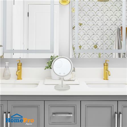 กระจกส่องหน้า LED + พัดลม MOYA 20F001 สีขาว_3