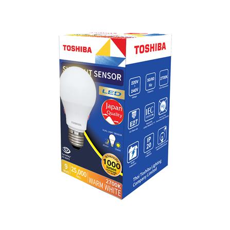 หลอด LED TOSHIBA SUNLIGHT SENSOR 9 วัตต์ WARM WHITE E27_5