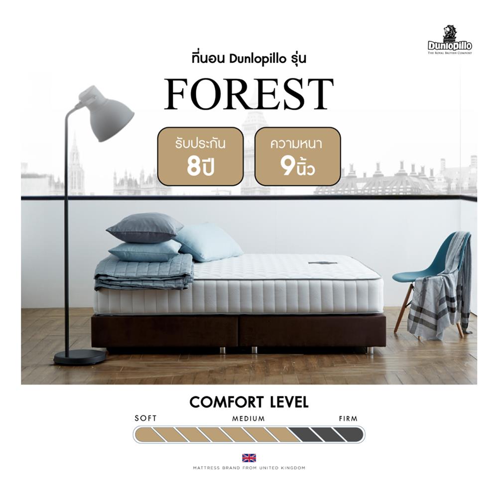 ที่นอน 6 ฟุต DUNLOPILLO FOREST พร้อมหมอนหนุน 2 ชิ้น