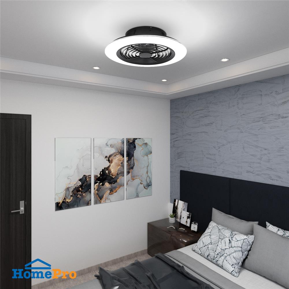 พัดลมไฟเพดาน LED CARINI TRY-NOVA105BK 60 วัตต์ COOLWHITE/DAYLIGHT/WARMWHITE สีดำ 25 นิ้ว
