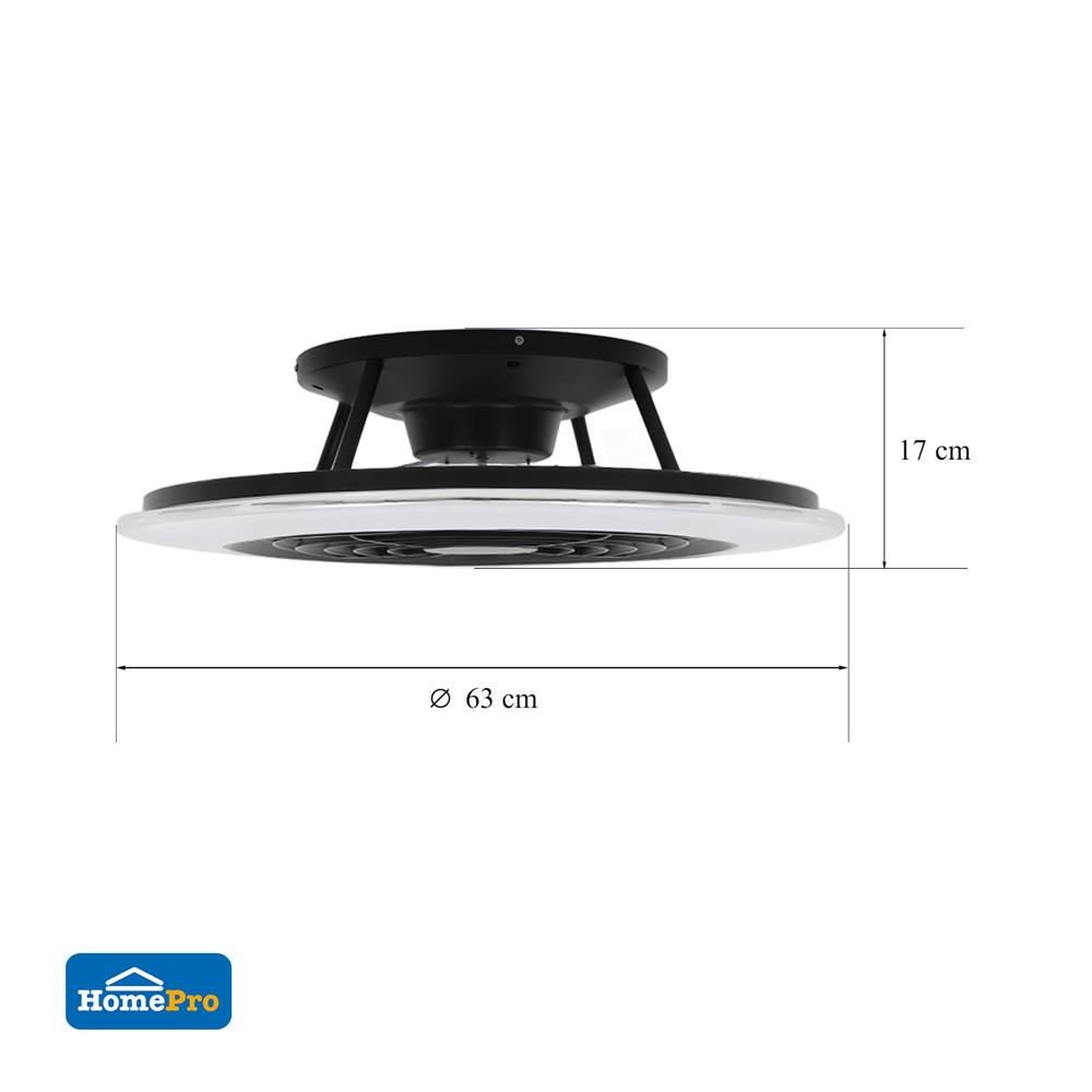 พัดลมไฟเพดาน LED CARINI TRY-NOVA105BK 60 วัตต์ COOLWHITE/DAYLIGHT/WARMWHITE สีดำ 25 นิ้ว