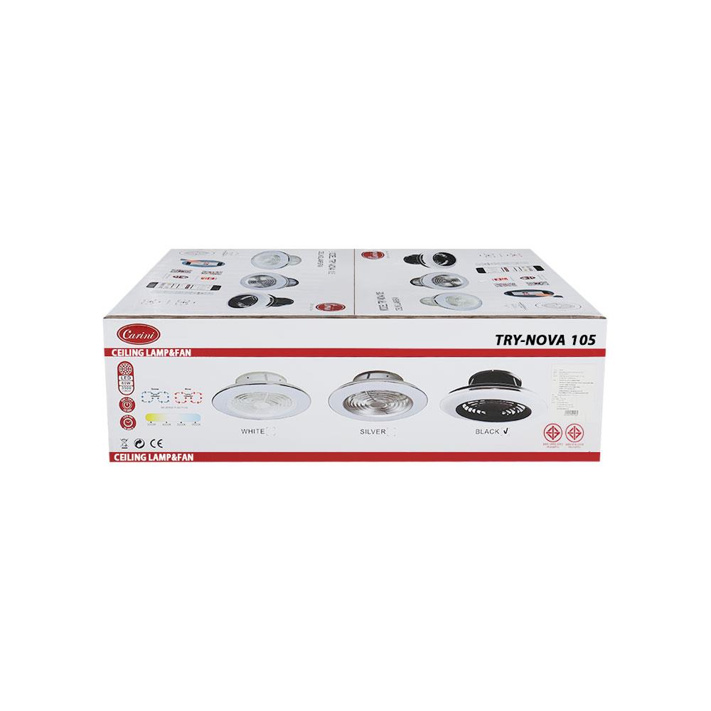 พัดลมไฟเพดาน LED CARINI TRY-NOVA105BK 60 วัตต์ COOLWHITE/DAYLIGHT/WARMWHITE สีดำ 25 นิ้ว