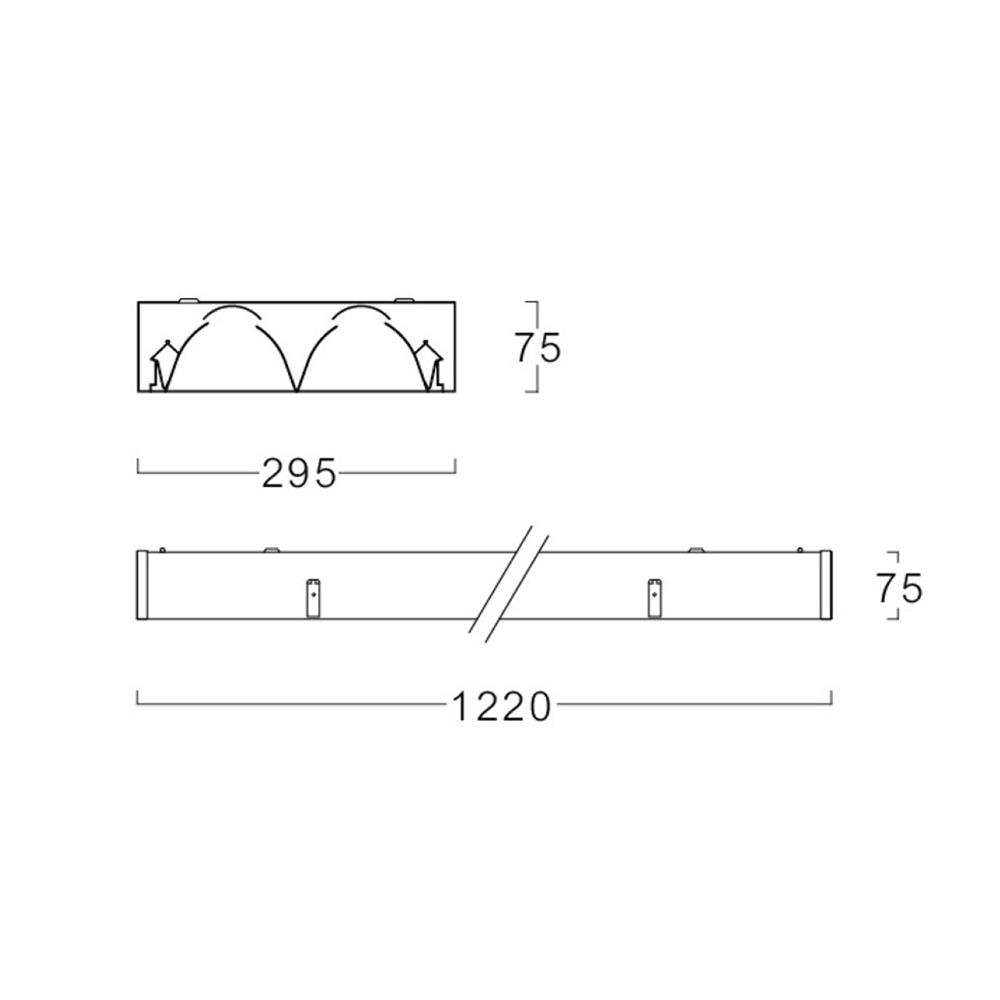 โคมตะแกรงติดลอย LUMAX 9D-00137 2X18 วัตต์ สีขาว