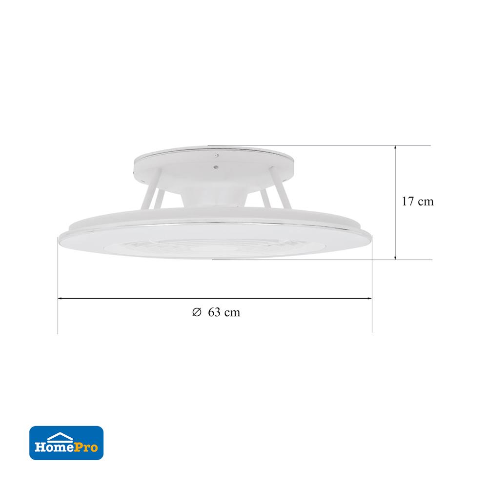 พัดลมไฟเพดาน LED CARINI TRY-NOVA105WH 60 วัตต์ COOLWHITE/DAYLIGHT/WARMWHITE สีขาว 25 นิ้ว