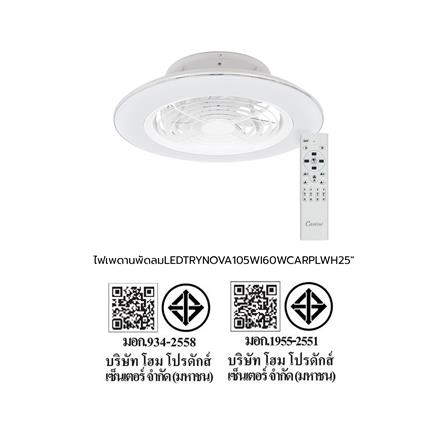 พัดลมไฟเพดาน LED CARINI TRY-NOVA105WH 60 วัตต์ COOLWHITE/DAYLIGHT/WARMWHITE สีขาว 25 นิ้ว_10