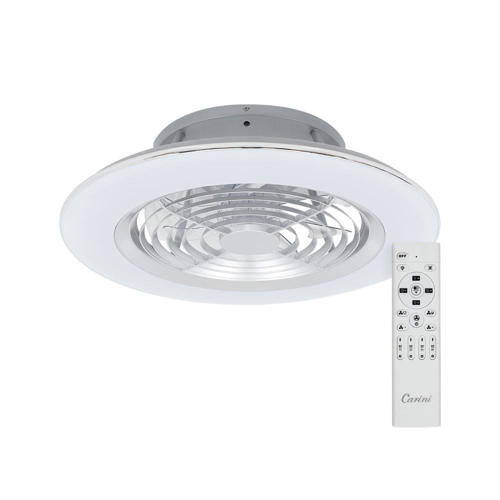 พัดลมไฟเพดาน LED CARINI TRY-NOVA105SV 60 วัตต์ COOLWHITE/DAYLIGHT/WARMWHITE สีเงิน 25 นิ้ว