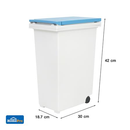 ถังขยะเหลี่ยมฝากด ACCO VERVE ขนาด 15L สีขาว/ฟ้า_4