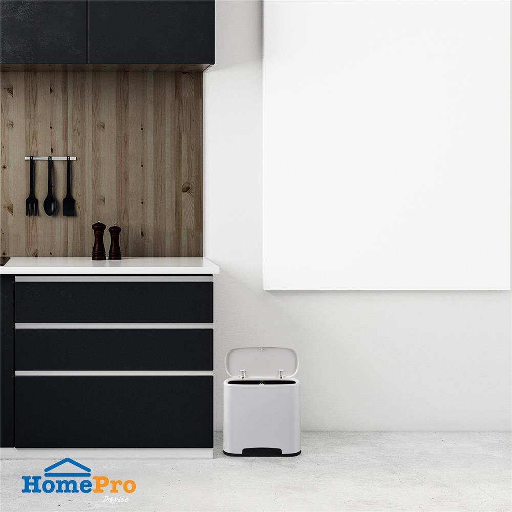 ถังขยะเหลี่ยมฝากด ACCO NEAT 10 ลิตร สีขาว