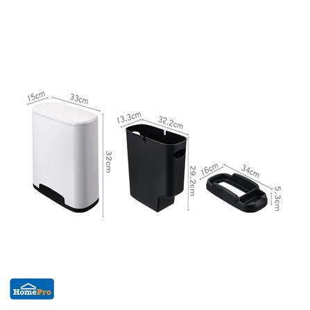 ถังขยะเหลี่ยมฝากด ACCO NEAT 10 ลิตร สีขาว_3