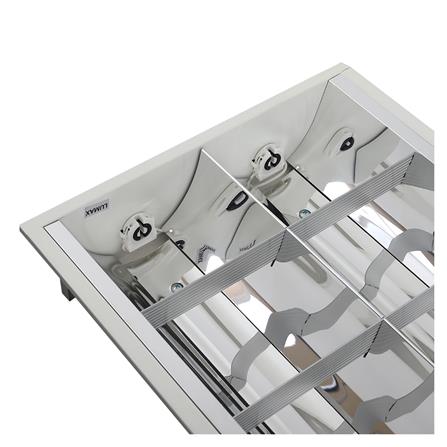 โคมตะแกรงฝังฝ้า LUMAX 9D-00136 2X18 วัตต์ สีขาว_2