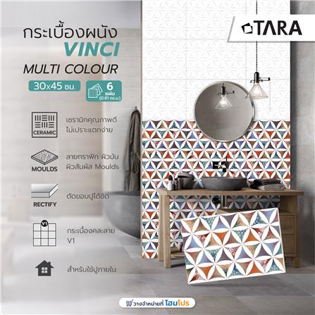 กระเบื้องผนัง 30x45 ซม. TARA วินซี่ มัลติคัลเลอร์ 0.81M2_5
