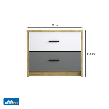 ตู้ 2 ลิ้นชัก ME LIVING JUSPER สีขาว/เทา_3