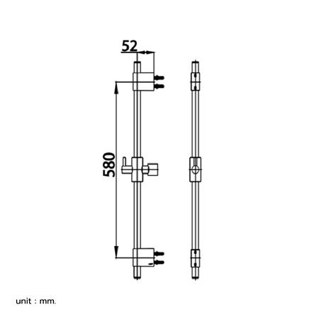ฝักบัวราวเลื่อน COTTO CT0135(BL) สีดำ_1