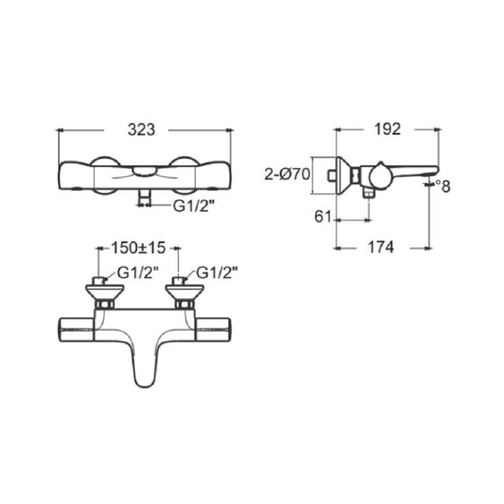 ก๊อกผสมอ่างอาบ AMERICAN STANDARD FFAS4949-609500BT0