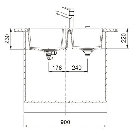 ซิงค์ฝัง 2หลุม FRANKE UBG 620-86 สีดำ_2