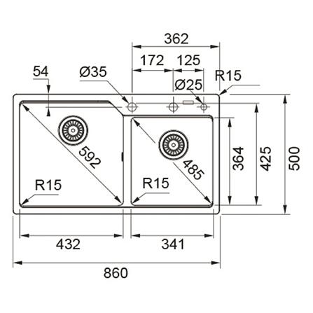 ซิงค์ฝัง 2หลุม FRANKE UBG 620-86 สีดำ_1