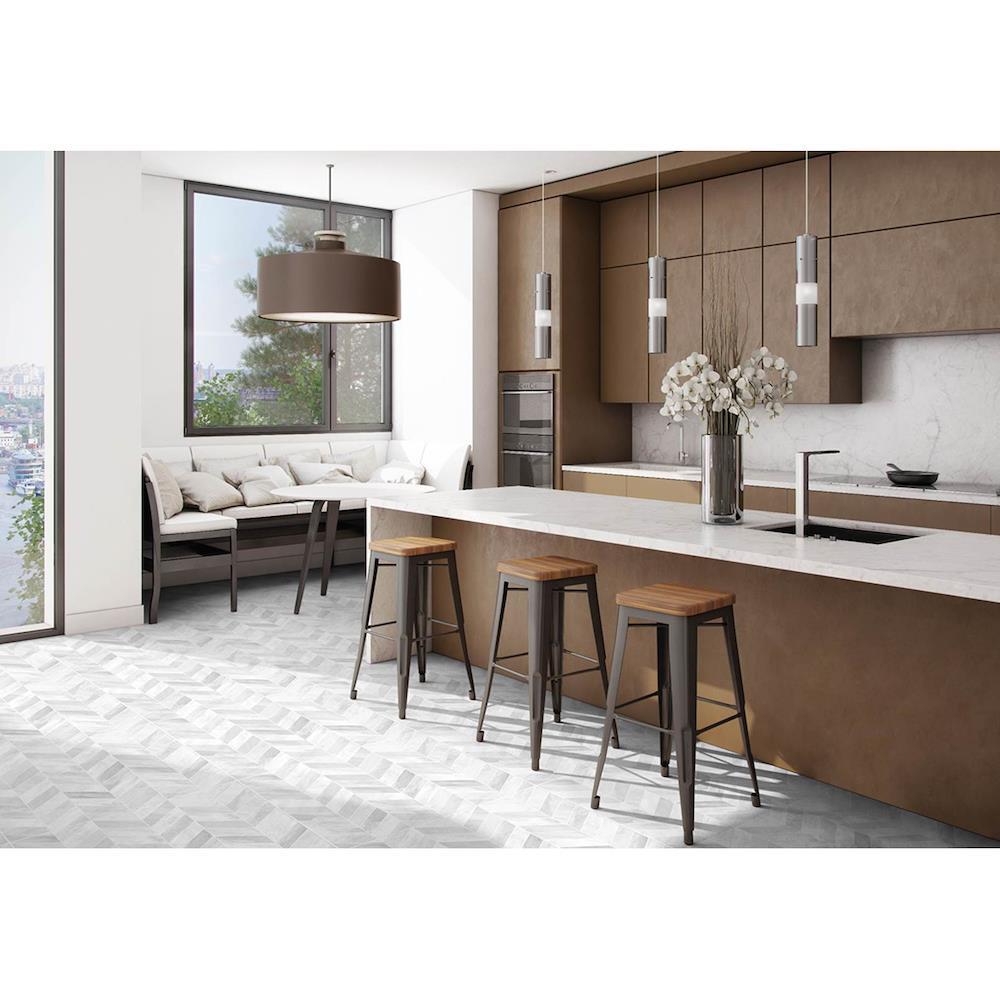 กระเบื้องพื้น 18x18 นิ้ว COTTO เซฟรอน มาร์เบิล เทาอ่อน