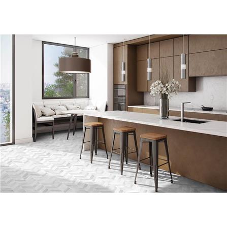 กระเบื้องพื้น 18x18 นิ้ว COTTO เซฟรอน มาร์เบิล เทาอ่อน_3