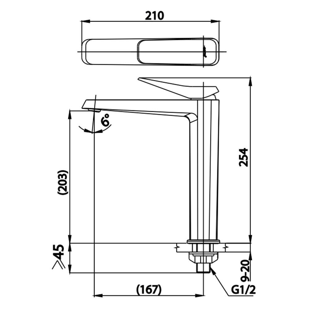 ก๊อกอ่างล้างหน้าเดี่ยว COTTO CT1242AY(BL) สีดำ