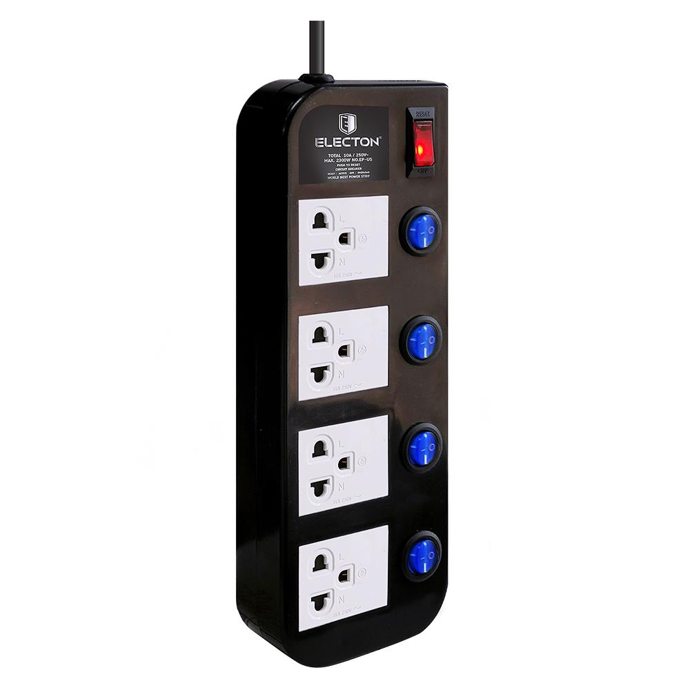รางปลั๊กไฟ 4ช่อง 5สวิตซ์ 16A ELECTON EP-GS4553DC 3 ม.