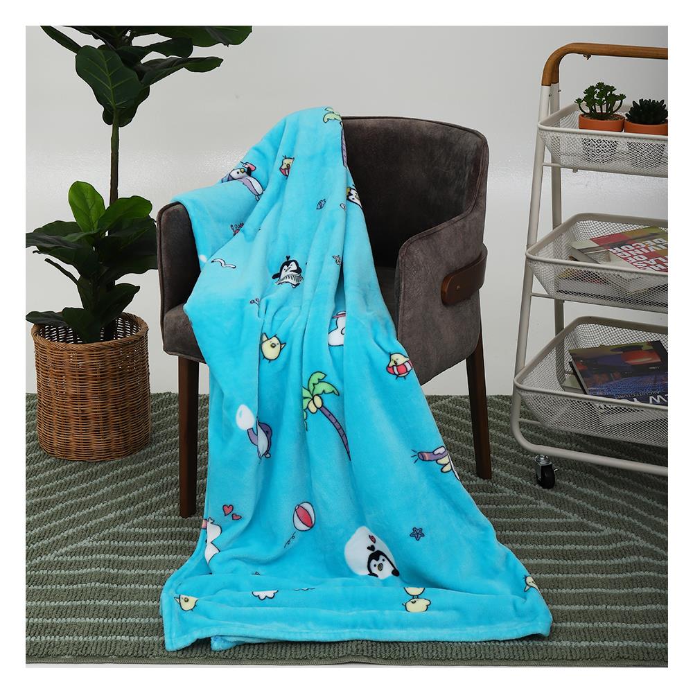 ผ้าห่ม HOME LIVING STYLE PENGUIN 50x60 นิ้ว สีฟ้า