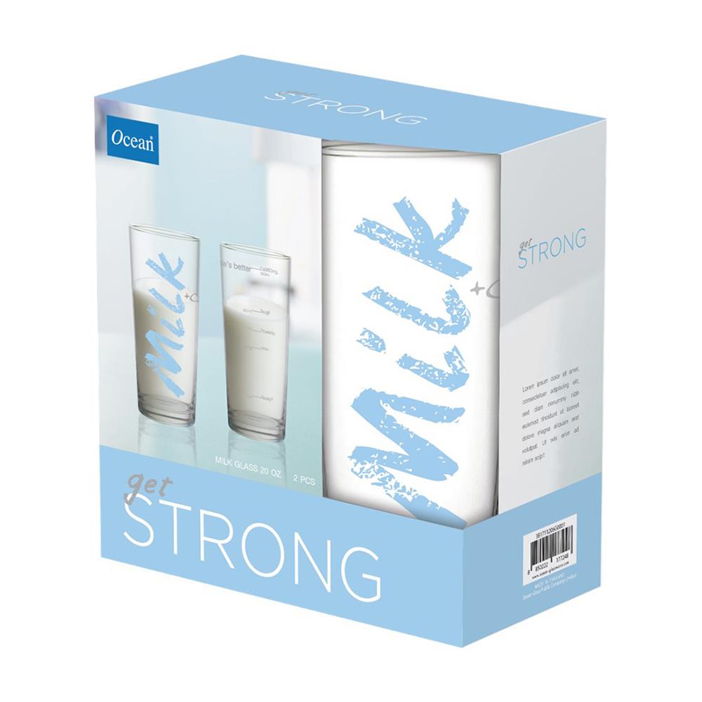 แก้วน้ำ 430ml OCEAN GLASS GET STRONGแพ็ค 2 ใบ