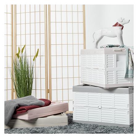 กล่องเก็บของพับได้ STACKO 37x56x35.5 ซม. สีชมพู/ขาว_3