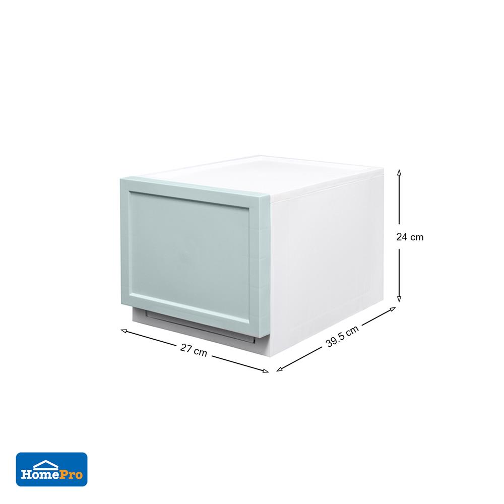 กล่องลิ้นชัก 1 ลิ้นชัก STACKO ECO S 27x39.5x24 ซม. สีเขียว