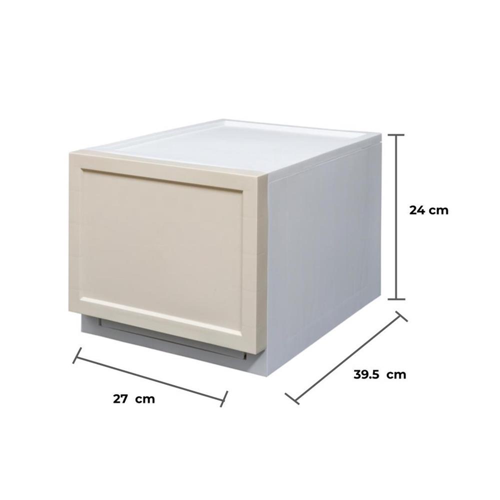 กล่องลิ้นชัก 1 ลิ้นชัก STACKO ECO S 27x39.5x24 ซม. สีเบจ