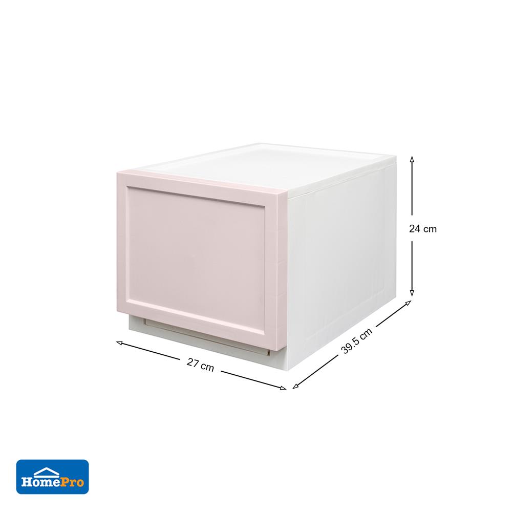 กล่องลิ้นชัก 1 ลิ้นชัก STACKO ECO S 27x39.5x24 ซม. สีชมพู