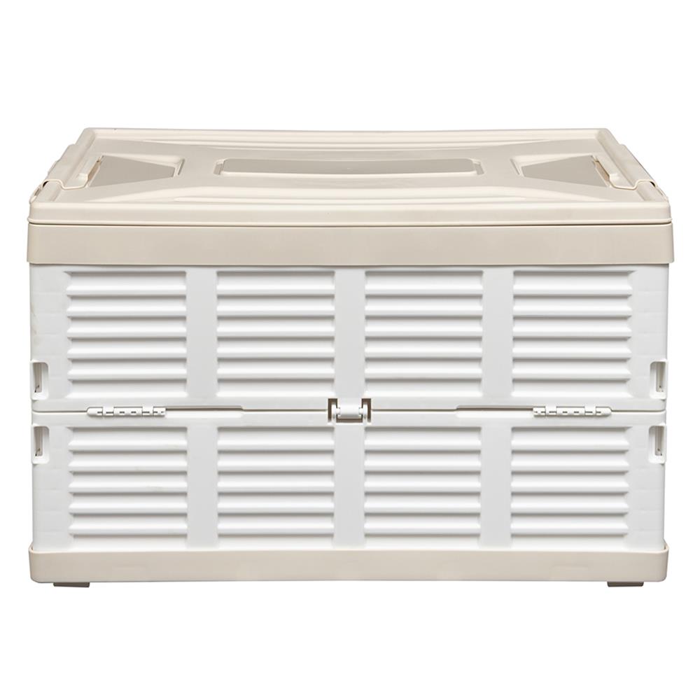 กล่องเก็บของพับได้ STACKO 37x56x35.5 ซม. สีเบจ/ขาว