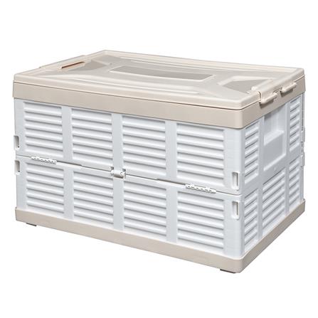 กล่องเก็บของพับได้ STACKO 37x56x35.5 ซม. สีเบจ/ขาว_0
