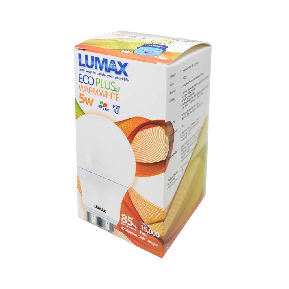 หลอด LED LUMAX A60 ECO PLUS 5 วัตต์ E27 WARMWHITE