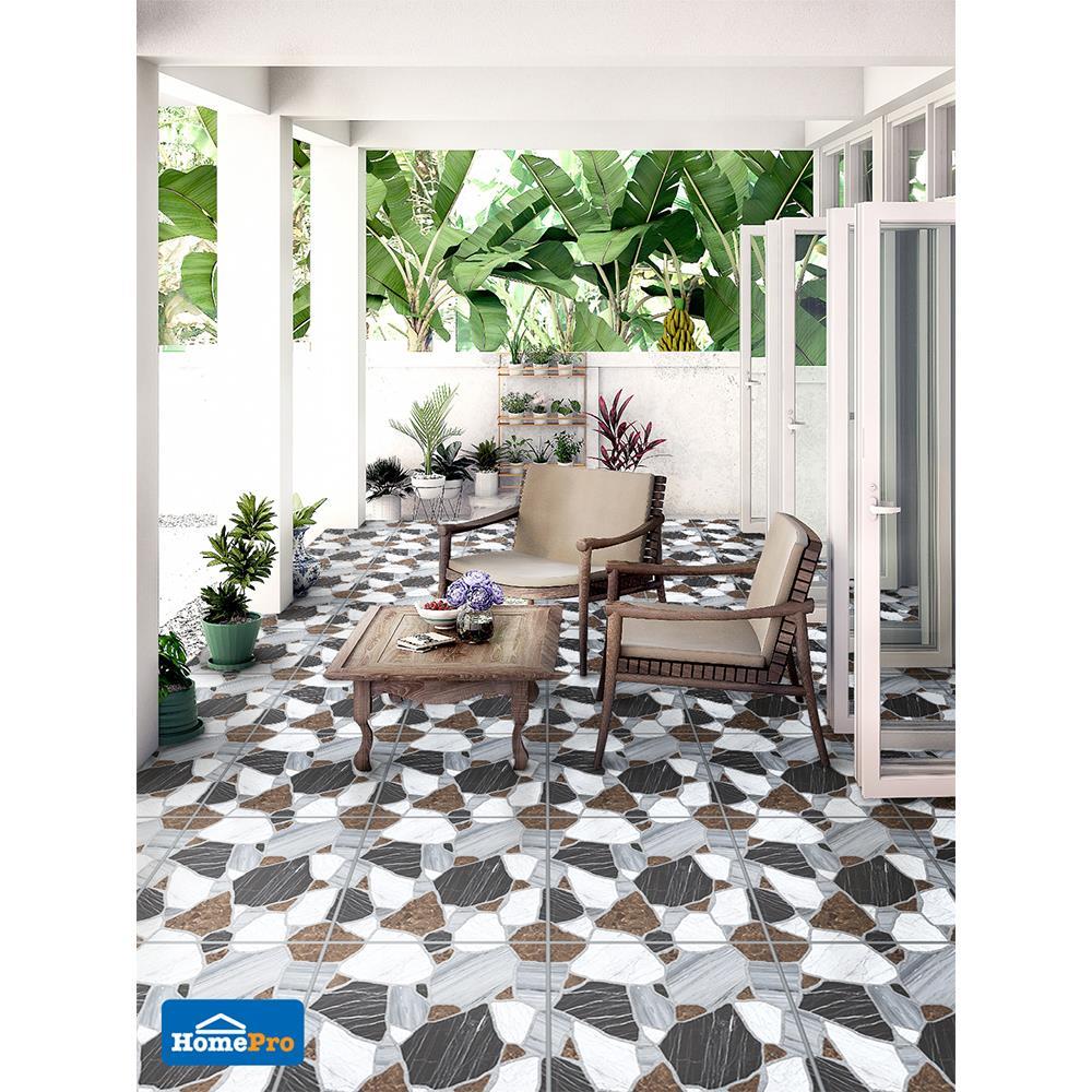 กระเบื้องพื้น 18x18 นิ้ว COTTO คลาสโทร มิกซ์ น้ำตาล PM