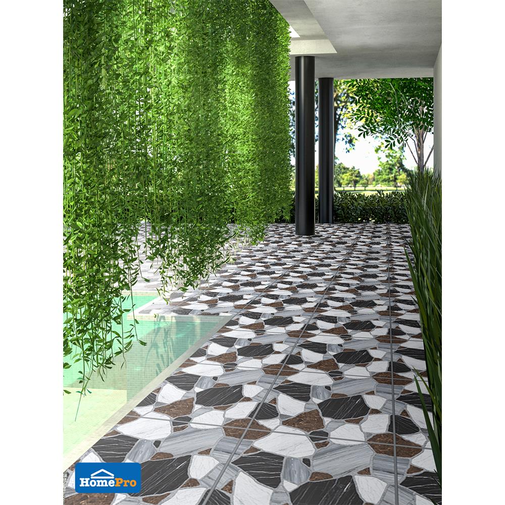 กระเบื้องพื้น 18x18 นิ้ว COTTO คลาสโทร มิกซ์ น้ำตาล PM